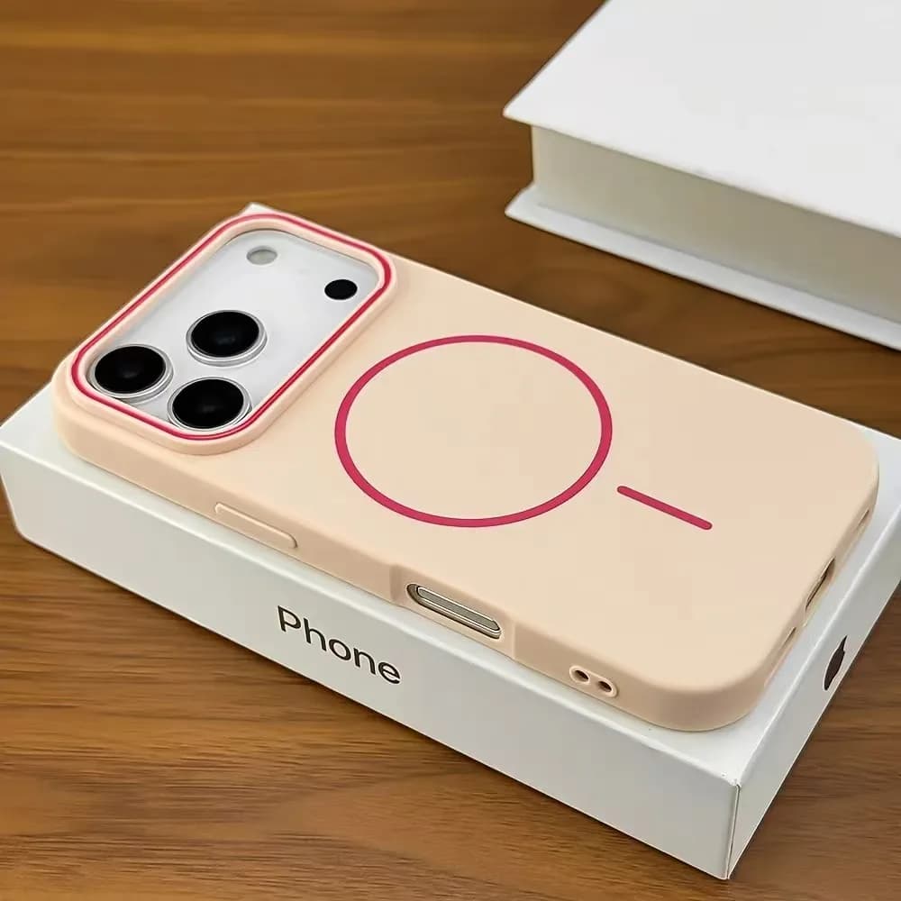 Custodia Magnetica Opaca Premium Contrast per iPhone 17 16 15 14 13 12 11 Pro Max Plus, Antiurto con Bordo Fine