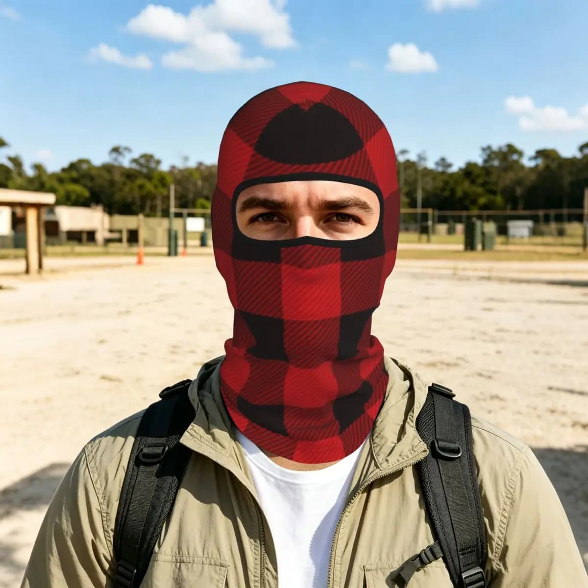 Country Christmas Cottage Primitive Lumberjack Buffalo Plaid Balaclava Full Face Mask Sun Protection Neck Gaiter For Motorcycle