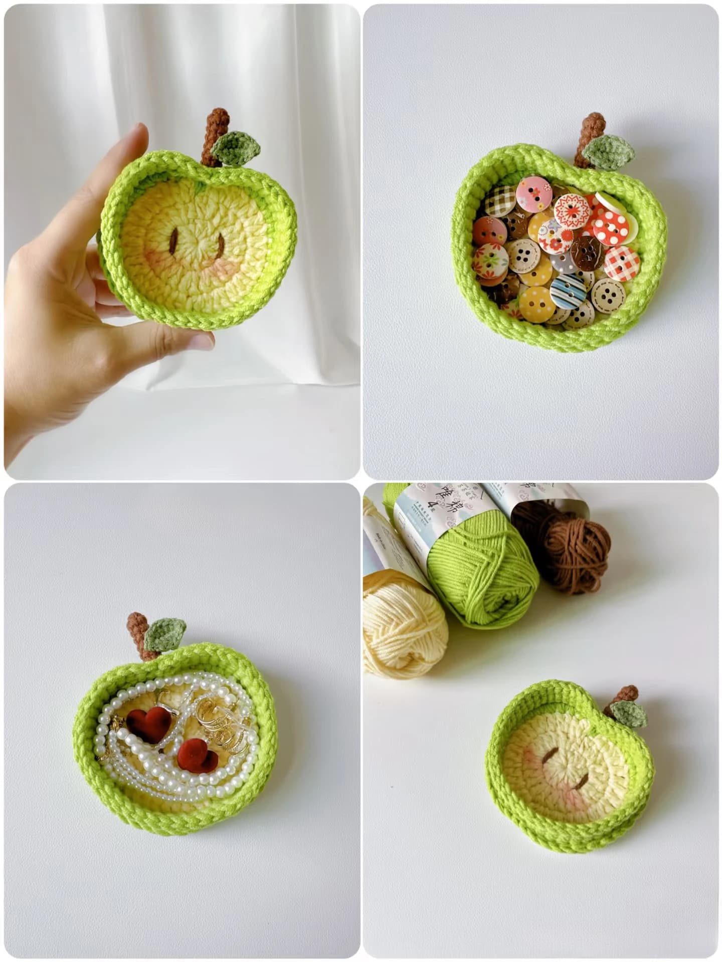 Handmade Wool Storage Basket Star Ornament DIY Material Kit to Kill Time Boredom Crochet Hook Needlepoint Accessories
