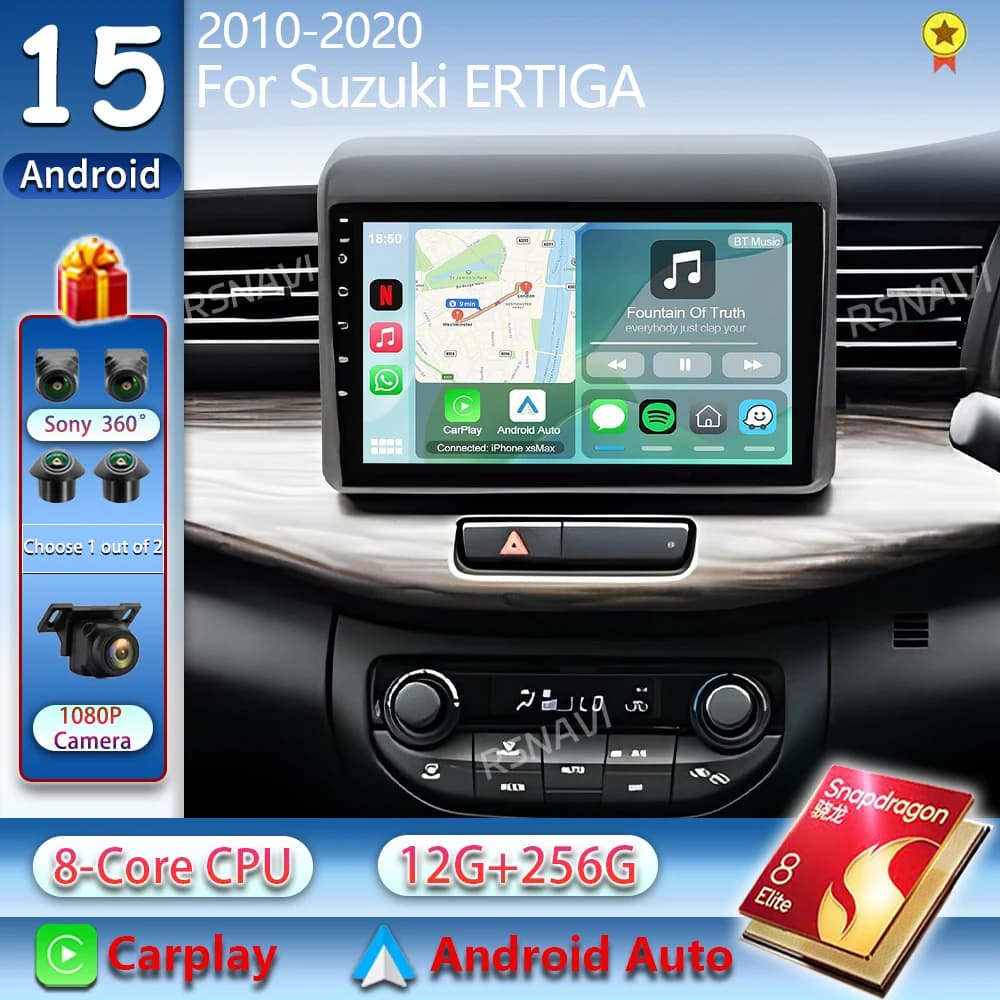 Android 15 Carplay Auto Per Suzuki ERTIGA 2010-2018 2019 2020 Auto Radio Lettore Video Multimediale 2Din Stereo Audio GPS di Navigazione