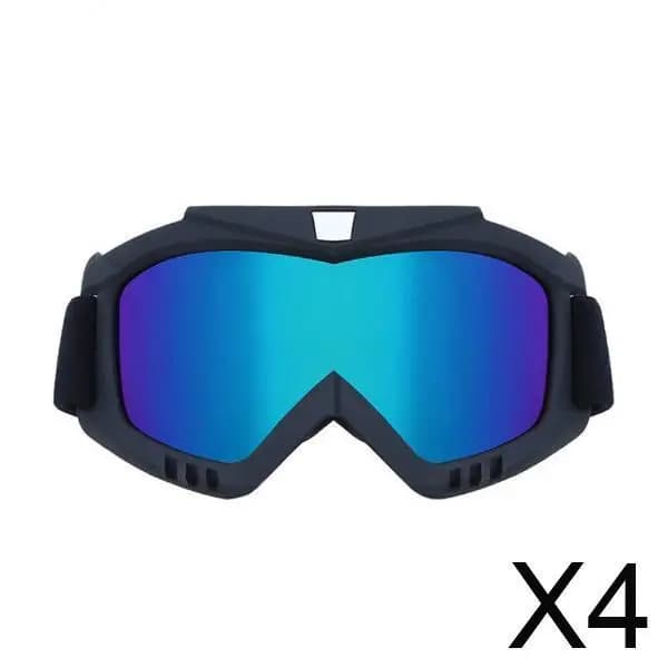 4 occhiali di sicurezza per sci sulla neve, occhiali protettivi antiappannamento per moto, colorati
