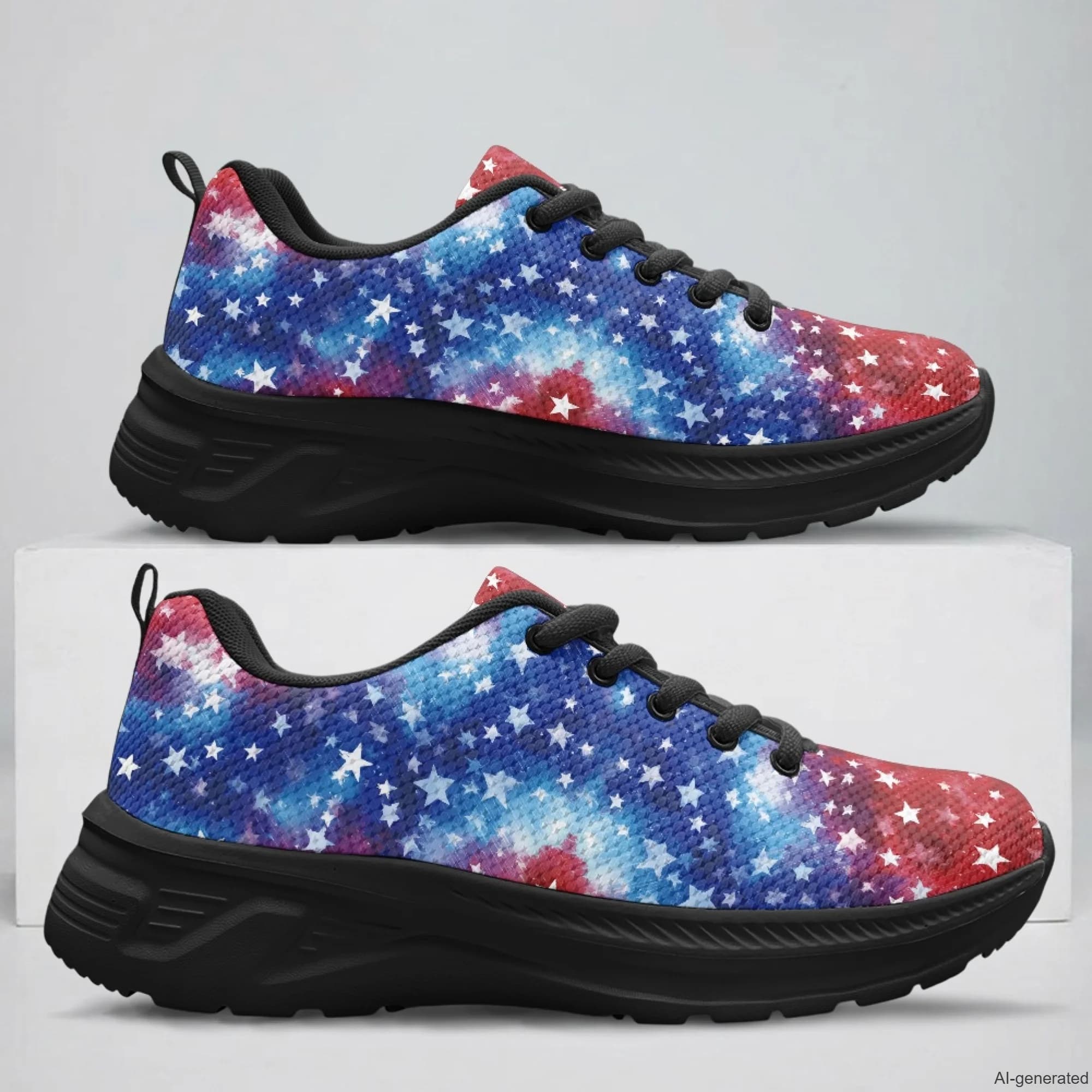 XIXIRIMIDO Running Shoes for Men Breathable Mesh Casual Walking Shoes for Women American Flag Print Workout Gym Sneakers 35-48