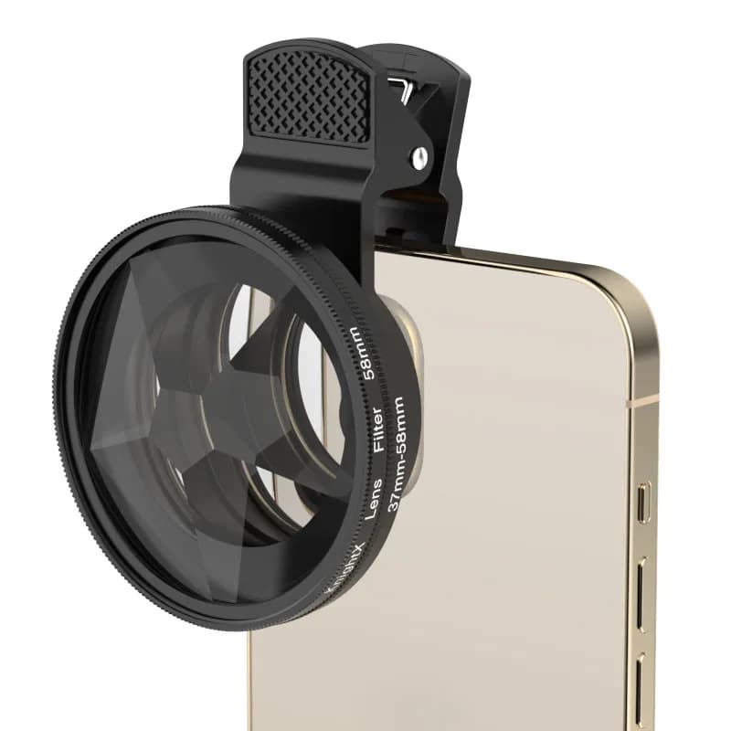 KnightX professional lens camera kit with clip lens on phone Micro wide-angle prisma filter for iPhone Android smartphone