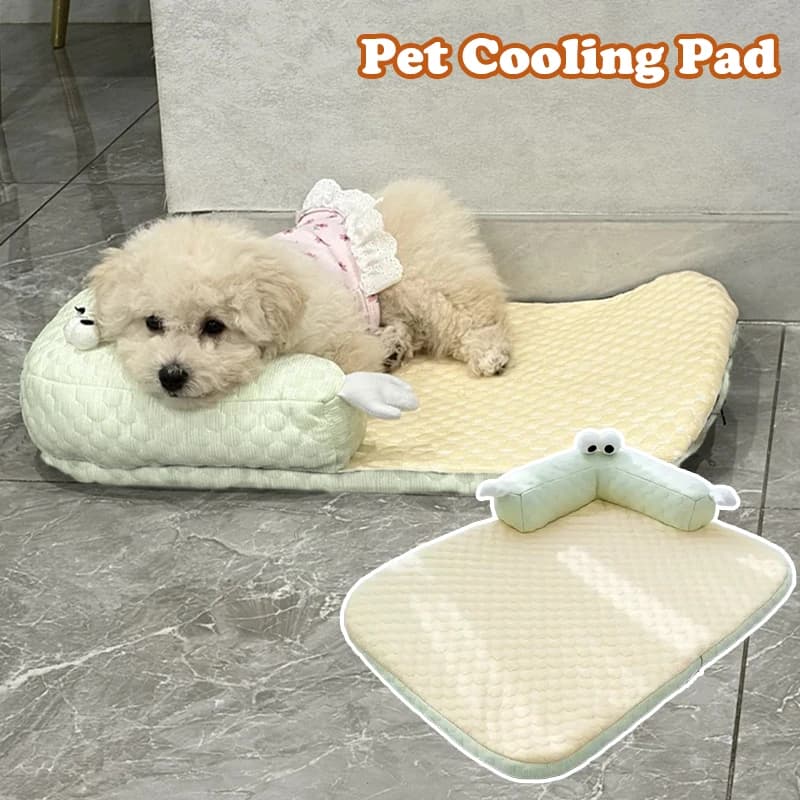 Cuccia Ortopedica Rinfrescante in Seta Ghiaccio per Cani con Copertura Impermeabile Rimovibile, Tappetino Traspirante Antiscivolo per Cani e Gatti