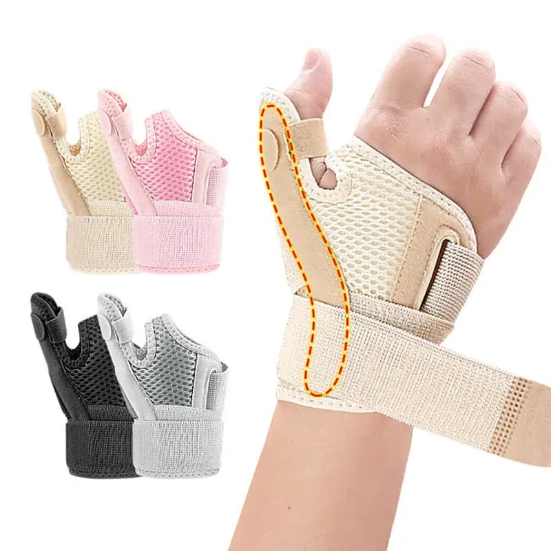 1/2 Pezzi Tutore Flessibile per Polso e Pollice, Supporto Traspirante per Tendinite e Artrite, Protezione per Pollice Adatta per Mano Destra e Sinistra