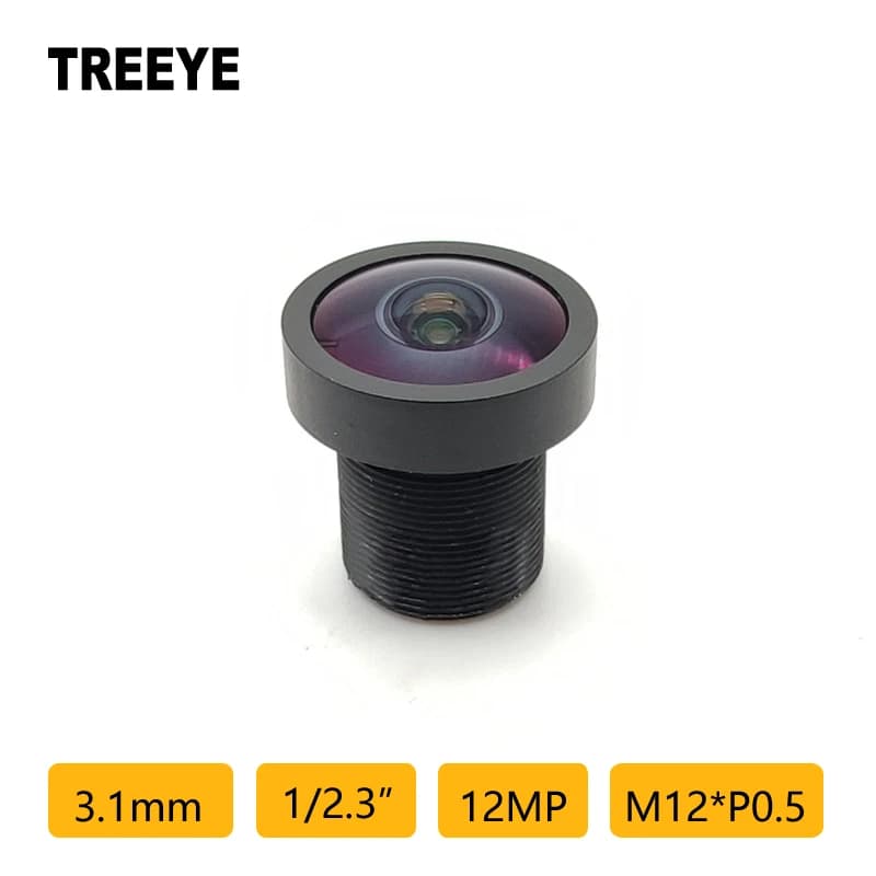 Obiettivo HD 4K 12MP 3.1mm M12, 12.0 Megapixel 1/2.3" per Telecamere CCTV, USB, IP, Droni, UAV, Action Cam Sportive, Accessori CCTV