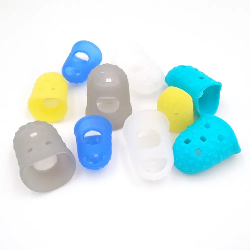 Set di 10 Protezioni per Dita in Silicone Traspiranti per Chitarra e Ukulele, Comode per Principianti