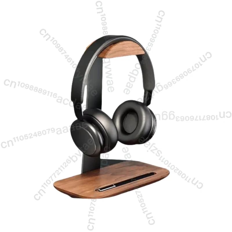 Supporto per cuffie da scrivania in noce nero, porta cuffie da gaming, accessori per ufficio e scuola