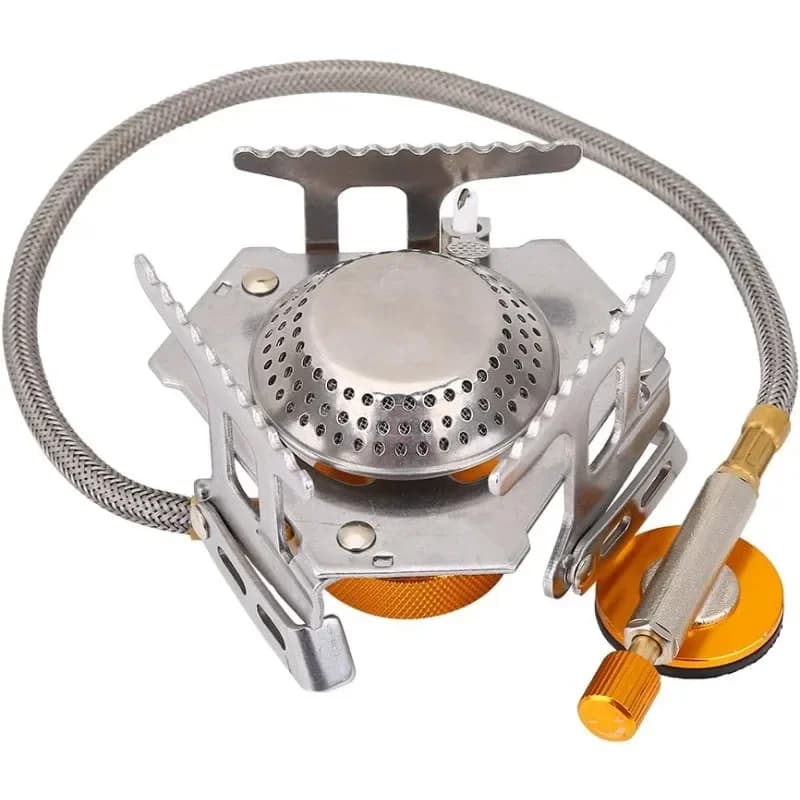 Bruciatore per fornello Fornello a gas da campeggio portatile in lega di alluminio Fornello pieghevole con comoda accensione piezoelettrica per viaggi in campeggio all'aperto
