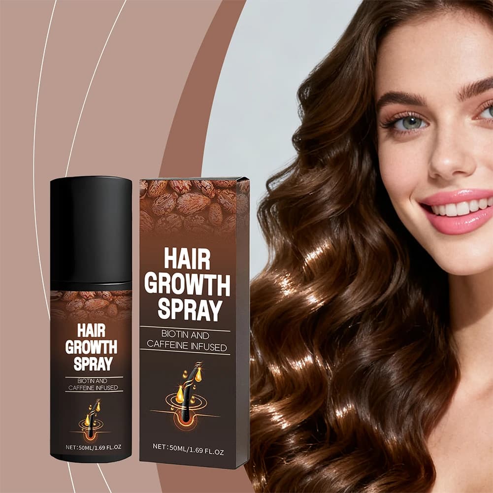 Spray per la Crescita dei Capelli con Biotina e Caffeina, Trattamento Anticaduta, Spray Idratante per la Cura dei Capelli