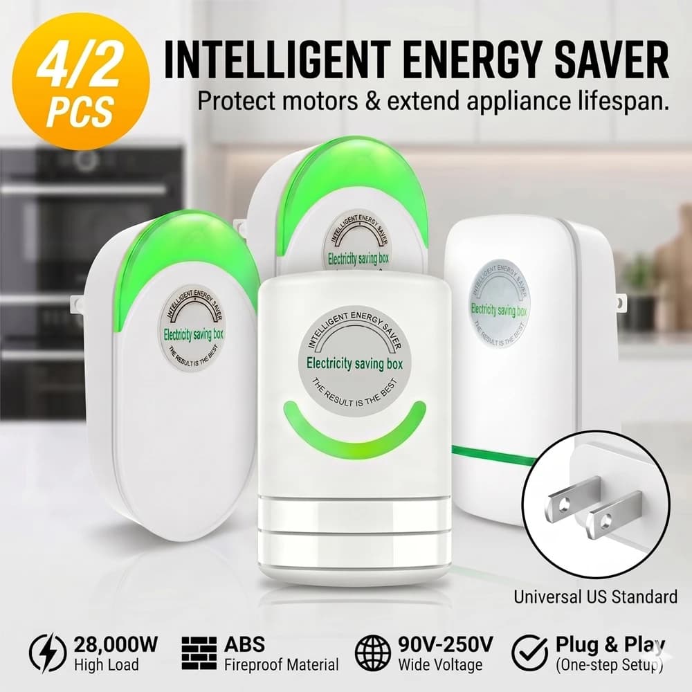 Dispositivo di Risparmio Energetico 28000W con Spina USA, Stabilizzatore di Tensione Intelligente per Casa, Ufficio e Negozio, Riduzione della Bolletta