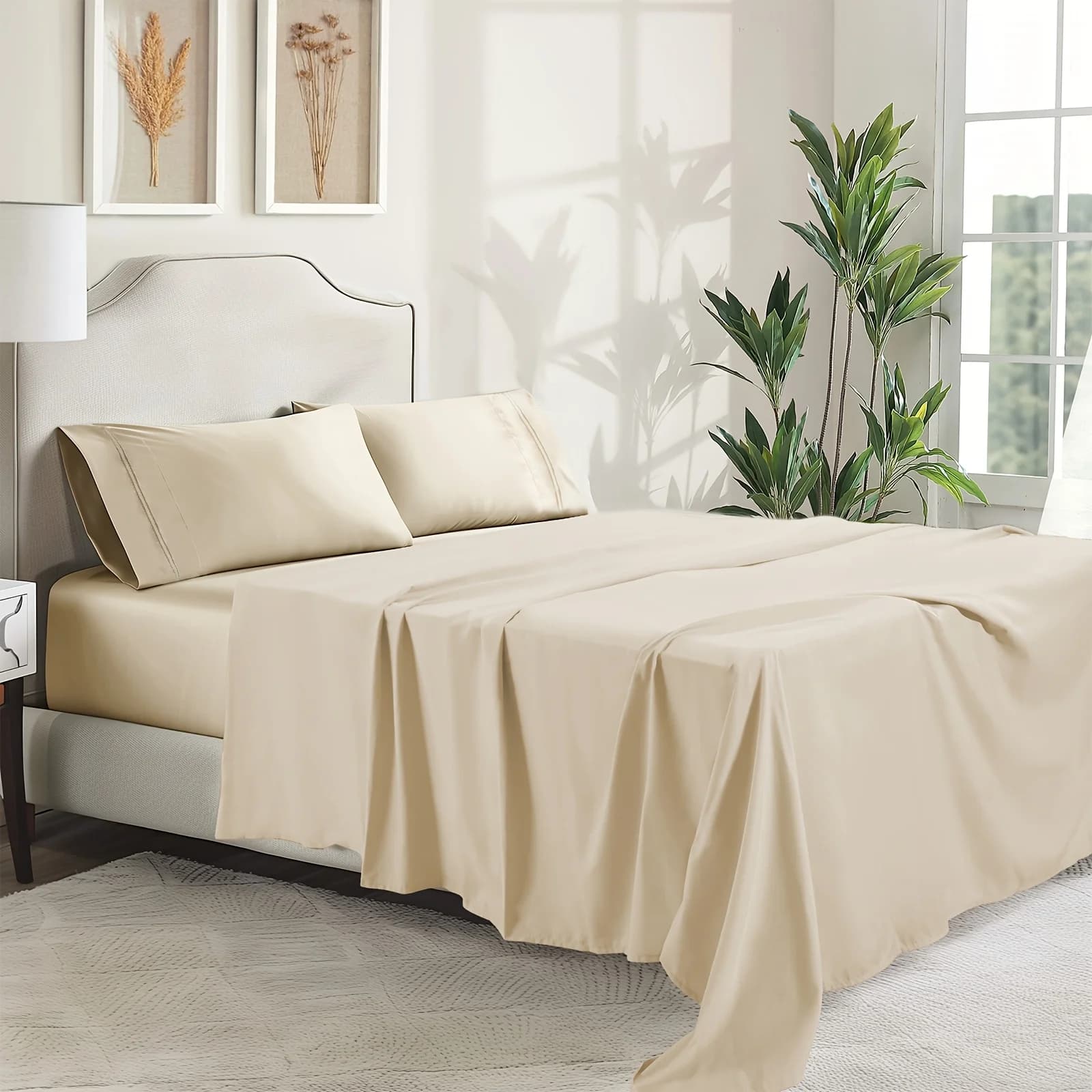 Set di Lenzuola di Lusso Ultra Morbide Lavabili in Lavatrice - ClevaHome Set Lenzuola Rinfrescanti Queen da 3/4/6 Pezzi con Tasche Profonde - Resistenti a Restringimento e Sbiadimento, Ricamate per Uso Quotidiano, Dormitori, Camere per Ospiti, Laurea [Regalo Black Friday Cyber Monday Natale]
