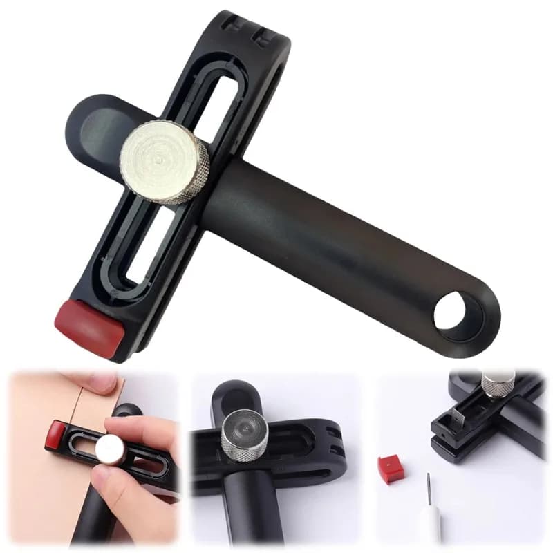 1pcs Adjustable Leather Strip Cutting Tool with Clear Scale Cutter Leather Strap String Belt Cutter Hand Leather Craft Tool