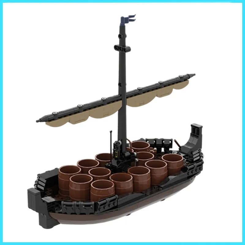 Set di Costruzioni MOC 347 Pezzi, Modello della Barca di Bard dal Signore degli Anelli, Giocattoli Architettonici, Regali di Natale, Kit Creativi Educativi Fai-da-Te
