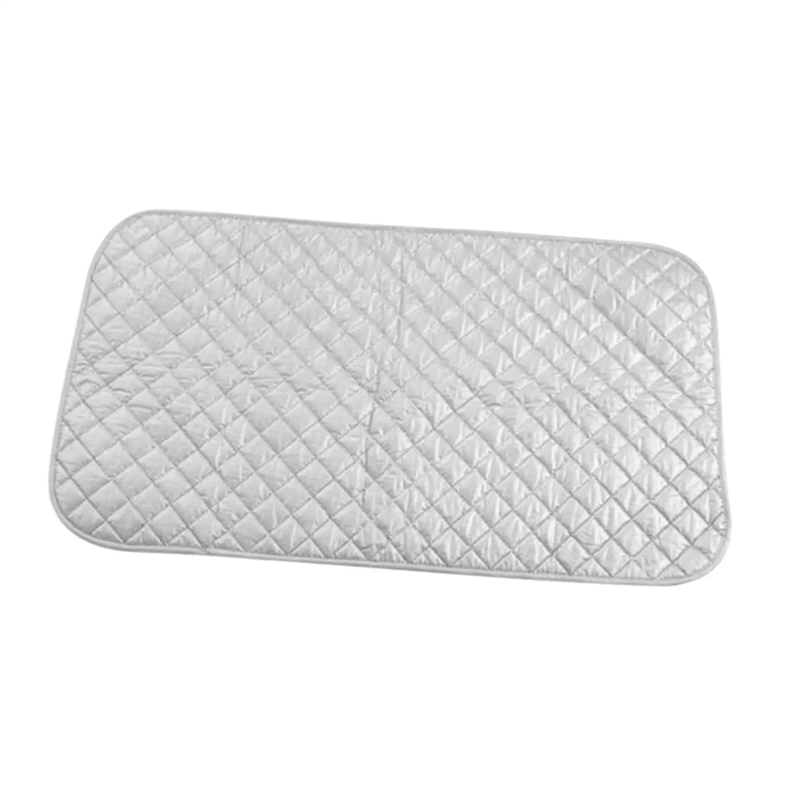 Ironing Blanket Gray Quilted Travel Iron Mat Washer Dryer Heat Resistant Pad