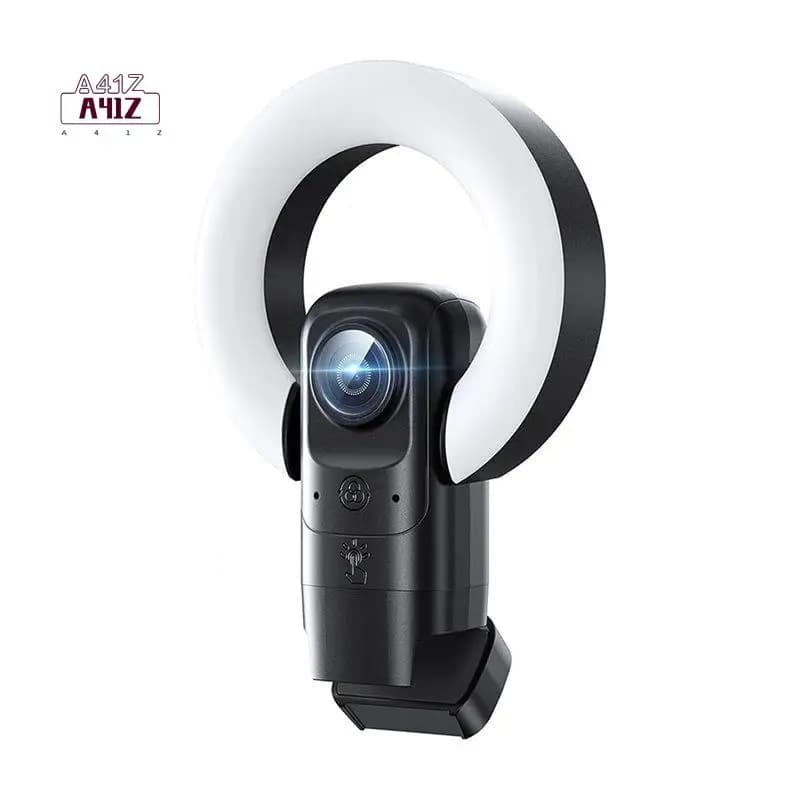 Webcam A41Z-4K con luce, webcam per PC con microfono, fotocamera USB per computer con base di supporto per spettacoli dal vivo su desktop