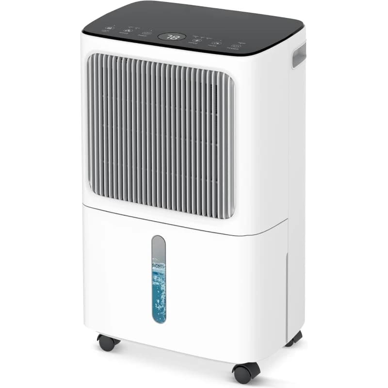 34 Pint/D Dehumidifier for Basement with Drain Hose, 2500 Sq.Ft，3 Modes, 24H Time, 40dB, 0.53 Gallon Water Tank, Intelligent Humidity Control