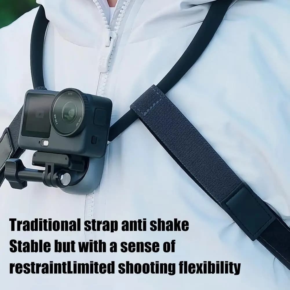 Magnetic clip for phone with neck support for Dji Action image stabilizer, POV support for sports camcorders for free hand video recording H0U1