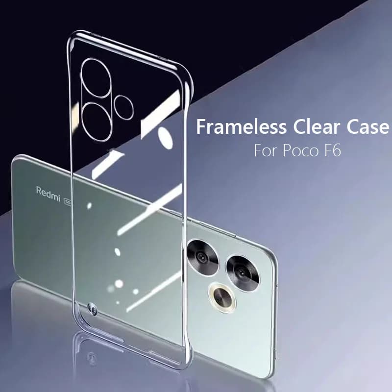 Frameless Slim Clear Hard Back Cover Case On For Xiaomi Poco F6 Pro PocoF6 Pro ShockProof Coque Phone Cases
