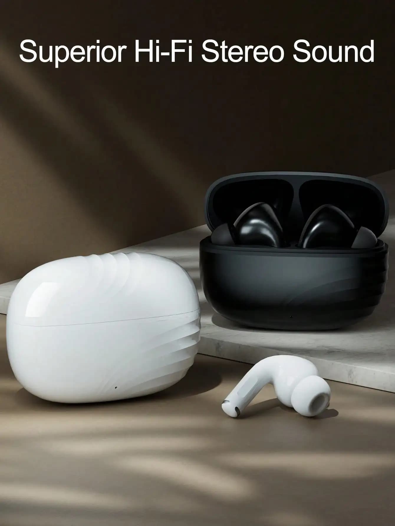 Auricolari wireless, cuffie wireless, auricolari True Wireless - Compatibili con Apple e Android, microfono integrato, resistenti al sudore