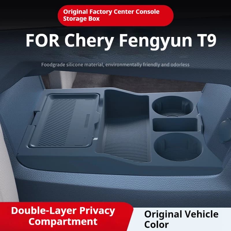 Scatola di immagazzinaggio in silicone per Chery Fengyun T9 Modifica console centrale Pad antiscivolo Accessori per auto Decorazione organizzatore