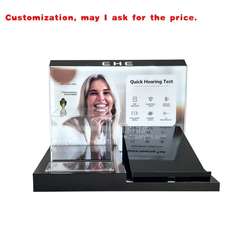 custom.Tinya Custom POS Negozio al dettaglio Negozio Bancone acrilico da tavolo Cuffie Auricolari Espositore per cuffie