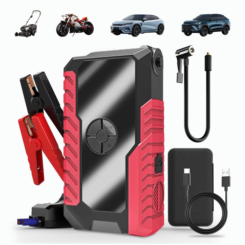 Avviatore di Emergenza 4 in 1 2000A per Auto con Compressore d'Aria Wireless 160PSI e Funzione Multifunzione