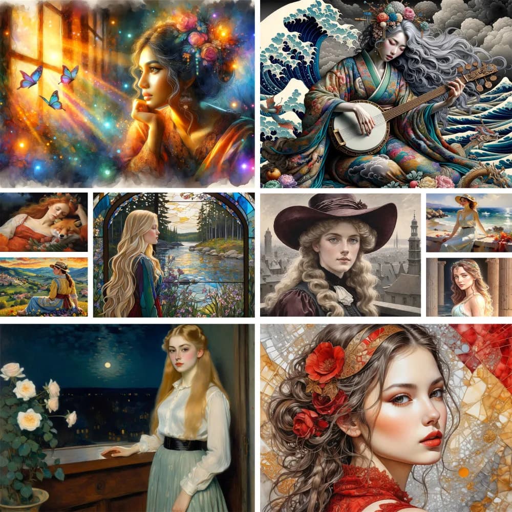 Portrait Beautiful Girl Paintings By Numbers Acrylic Paint Arts And Crafts For Adults Bedroom Decoration Mother's Gift 2024 HOT