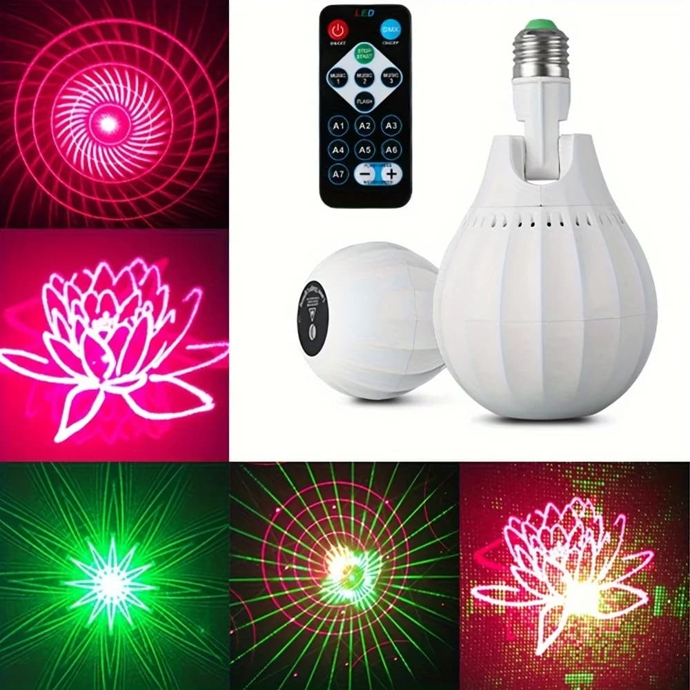 Luci per feste con palla da discoteca luce stroboscopica attivata dal suono E27 illuminazione da palcoscenico per Dj a LED che si sincronizza con la musica, stanza interna compleanno Rave O