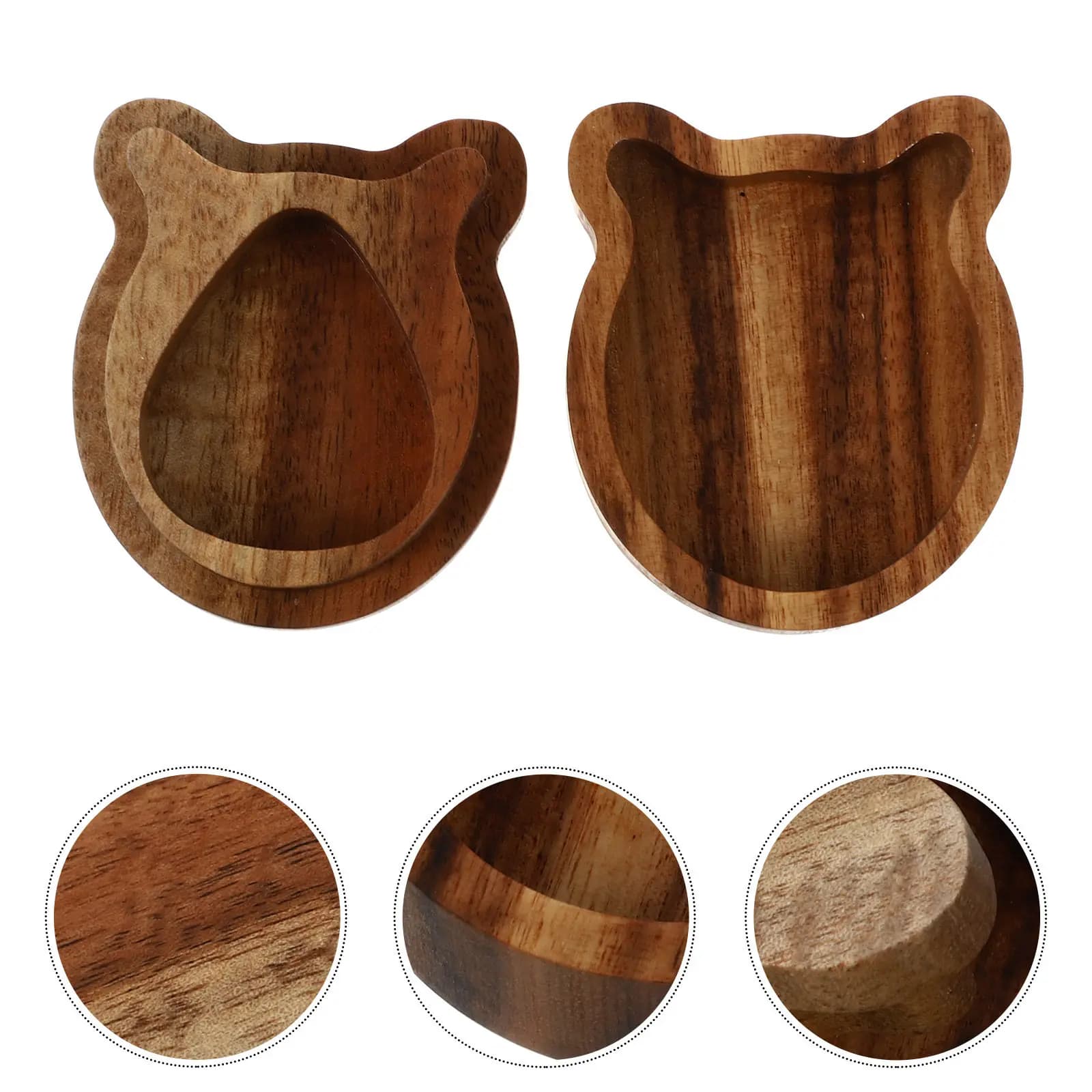 Wooden Guitar Premium Crafted Polished Surface Beautiful Natural Grain Design Safe Secure Pick Storage Easy Carry