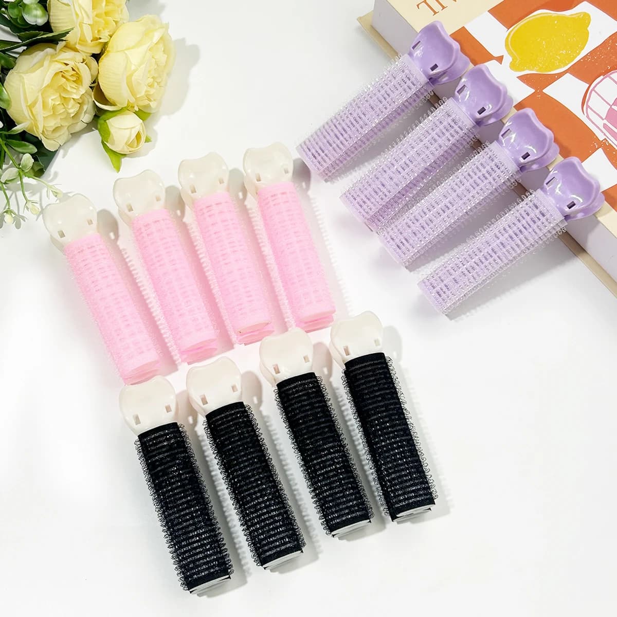 4 fermagli per capelli da donna per volume, ferro arricciacapelli fai da te, fermagli per acconciature con frangia e linea dell'attaccatura alta, per trucco, parrucchieri, eleganti, da viaggio