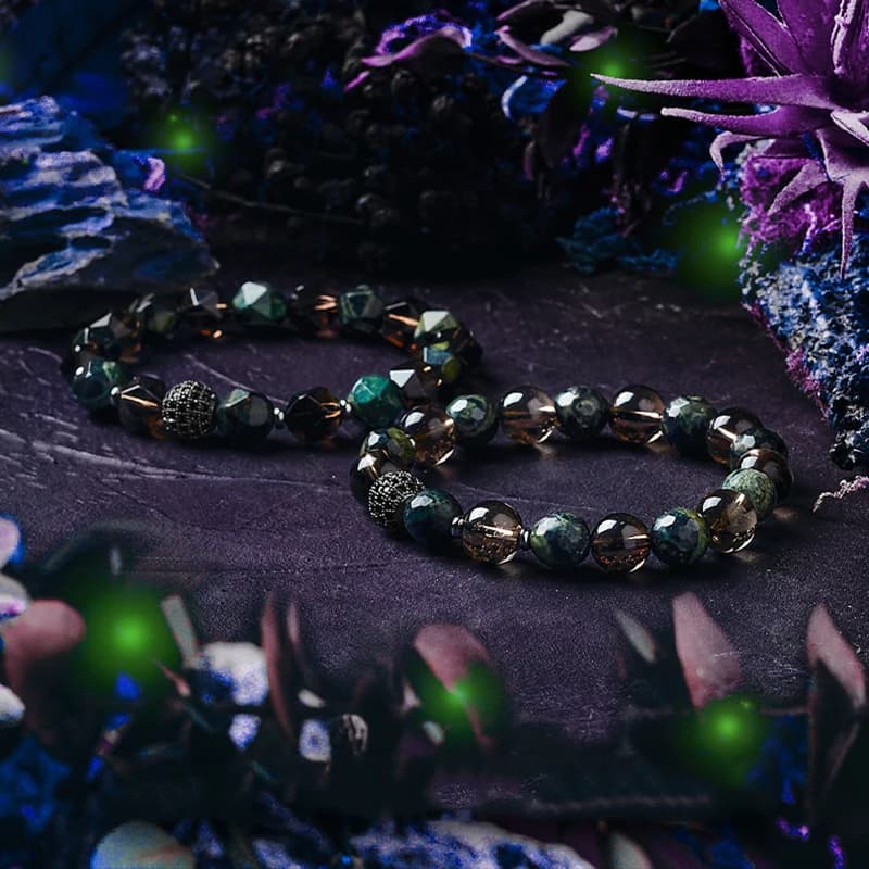 Magic Night Series bracciale al quarzo marrone naturale Homme Polar Jades Beads accessori per microscopio gioielli di guarigione Reiki per le donne