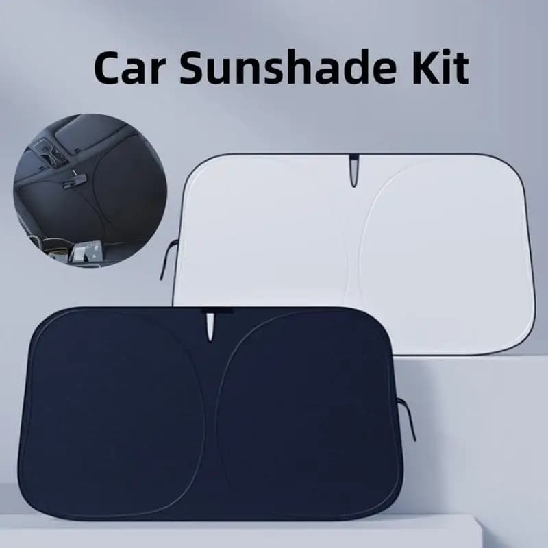 Titanium Silver Car Windshield Sun Shade Foldable Sunshade Heat Protection Car Accessories Interior Parasol FrontWindowSunshades