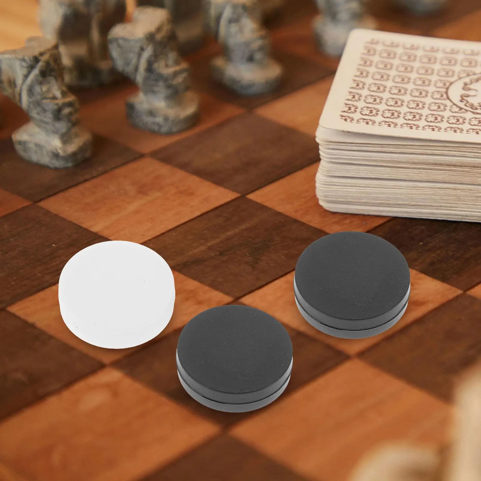 Set di 30 Pezzi in Plastica Durevole per Dama e Backgammon, Sostitutivi per Giochi da Tavolo, Set Portatile di Fiches da Gioco