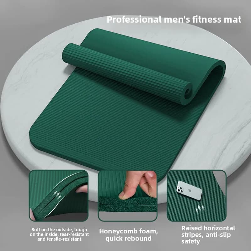 Extra Wide Thick Long Yoga Mat Non Slip Home Gym Floor Mat Soundproof Yoga Mat Thick Workout Mat Gym Mat Exercise Mat Yoga
