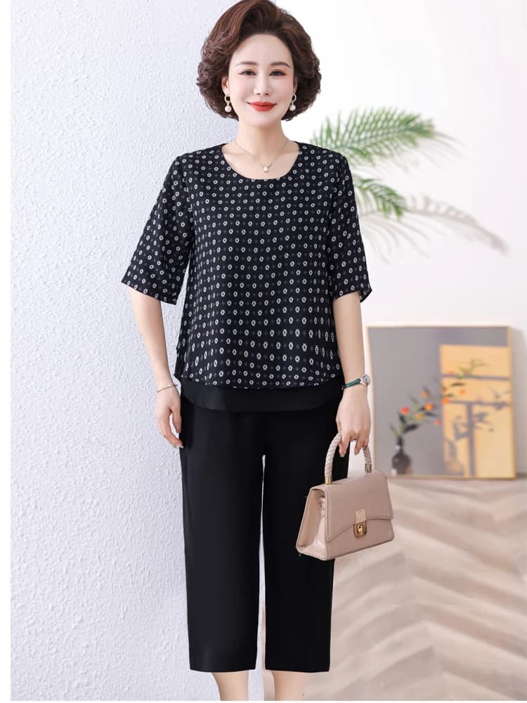 Summer Women Loose Cotton Matching Sets Short Sleeve Tops with Trousers Solid 2 Piece Set Casual Vintage Pocket Outifits Wh11