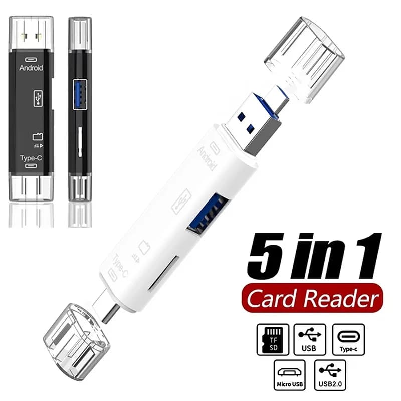 5 In 1 Type C Adapter Multifunction Usb Micro TF SD Memory Card Reader OTG For Mobile Phone Desktop Computer Laptop OTG Adapter