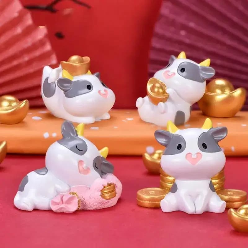 Micro landscape resin decoration table richness fortune cow decoration keep silver plinth decoration of sleeping gold coin bag