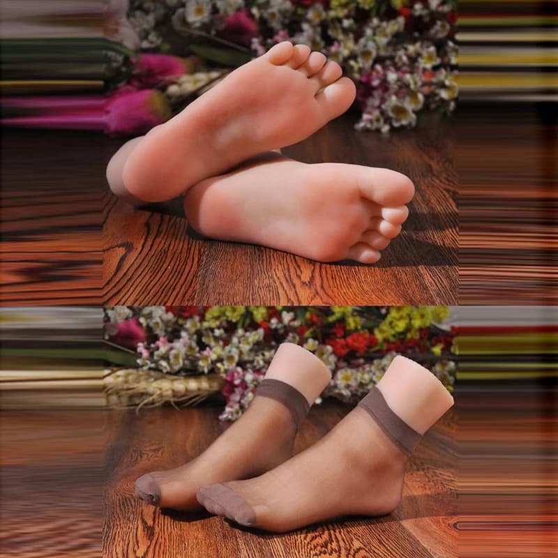 Simulation Female Silicone Foot Model for Nail Art Practice Fetish Manicure Display Shoes Socks Photography 3811