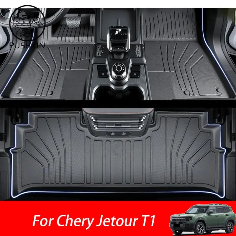 Per Chery Jetour T1 2024 2025 Auto TPE Rilievo Del Piede Cargo Liner Tappetini Per Tutte Le Tempi Impermeabile Anti-Slip Rilievi Del Piede Accessori