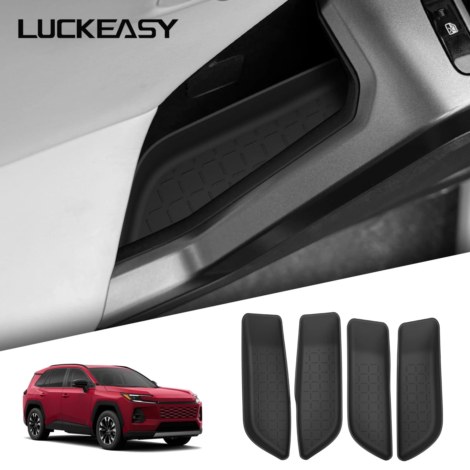 Scatola portaoggetti per maniglia portiera auto Toyota RAV4 2026, accessori interni auto, vassoio organizer portaoggetti per portiere anteriori e posteriori, compatibile con guida a destra/sinistra (RHD/LHD)