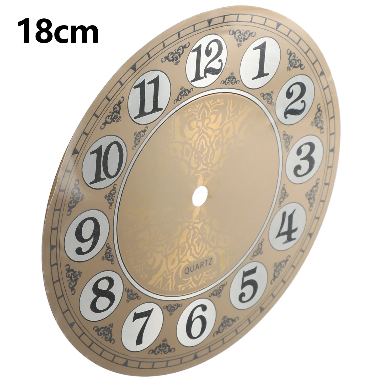 DIY wall clock with 7 inch dial (180 mm) in aluminium with Arabic numerals for replacement and customization of the watch