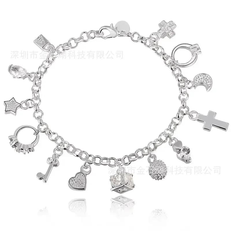Bestseller Ebay Braccialetto con 13 Ciondoli Stile Coreano Gioielli Placcati Accessori Moda Braccialetto Artigianale con Perline 36