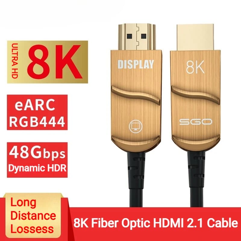 8K Fiber Optic HDMI 2.1 Cable Support 8K@60Hz, 4K@120Hz, 48Gbps, EARC Compatible with PS5/4, Xbox Series X, RTX 3080/3090