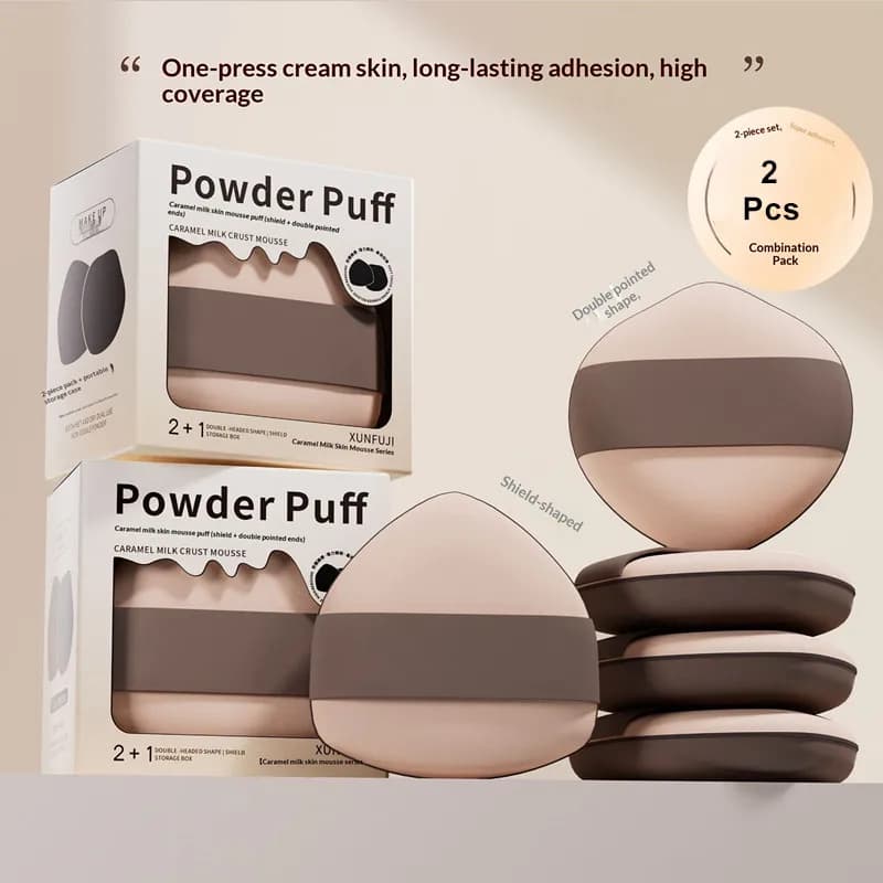 2 sponges for ultra soft makeup, non-absorbent double-sided powder applicators, wet and dry foundation applicators, cosmetic tools