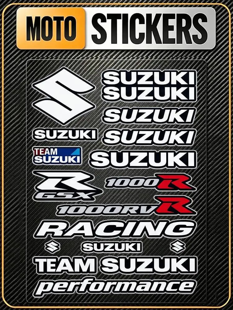 Adesivi Riflettenti Impermeabili Universali Antigraffio alla Moda per Auto, Moto, Casco, Tazza, Frigorifero - Per SUZUKI RACING