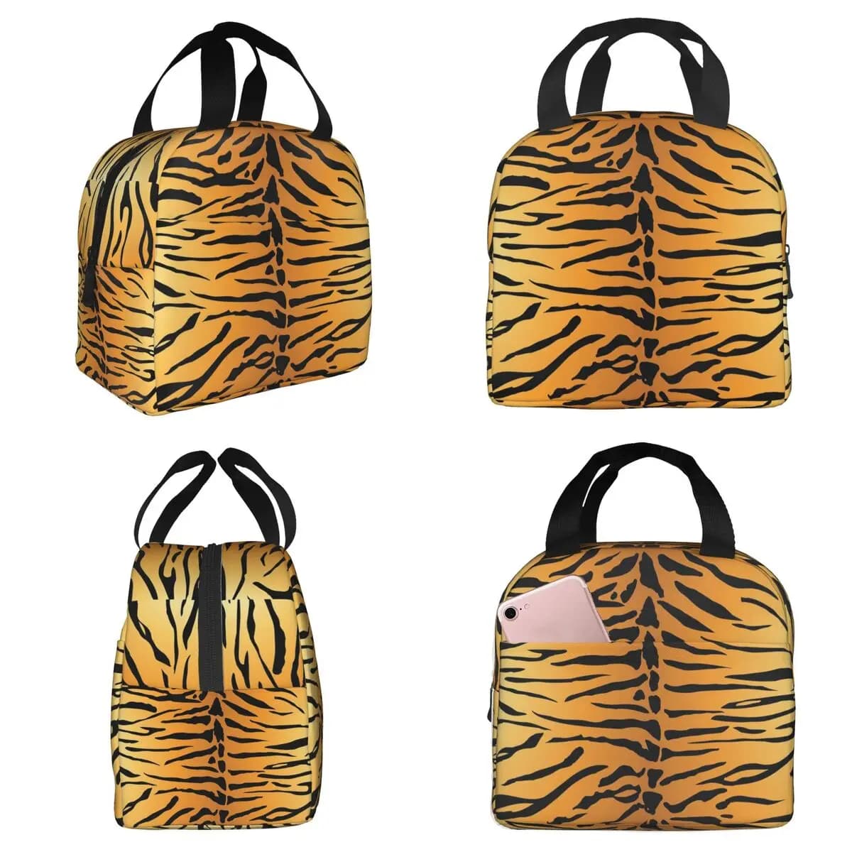 Tiger Fur Sketch Color Picture Insulated Lunch Bag for Women Office Cooler Thermal Food Box Tote Portable Lunch Boxes Container