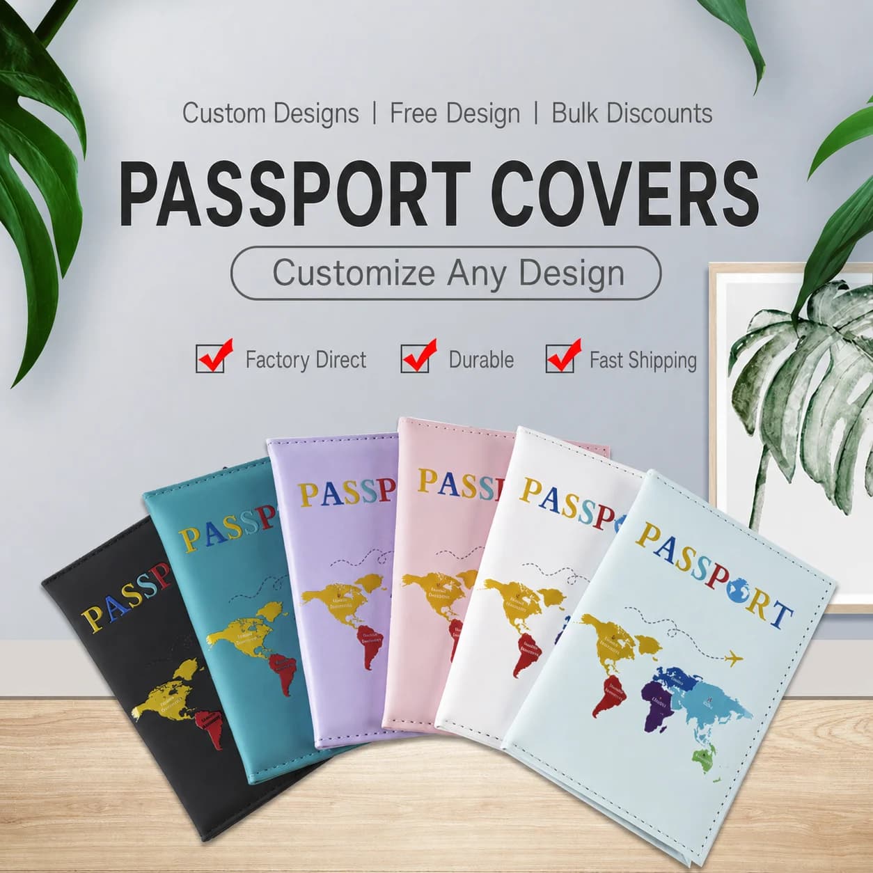 Cartoon Map Passport Cover Printed Travel Document Holder Passport Sleeve Stylish Card And Id Holder For Daily Commuting