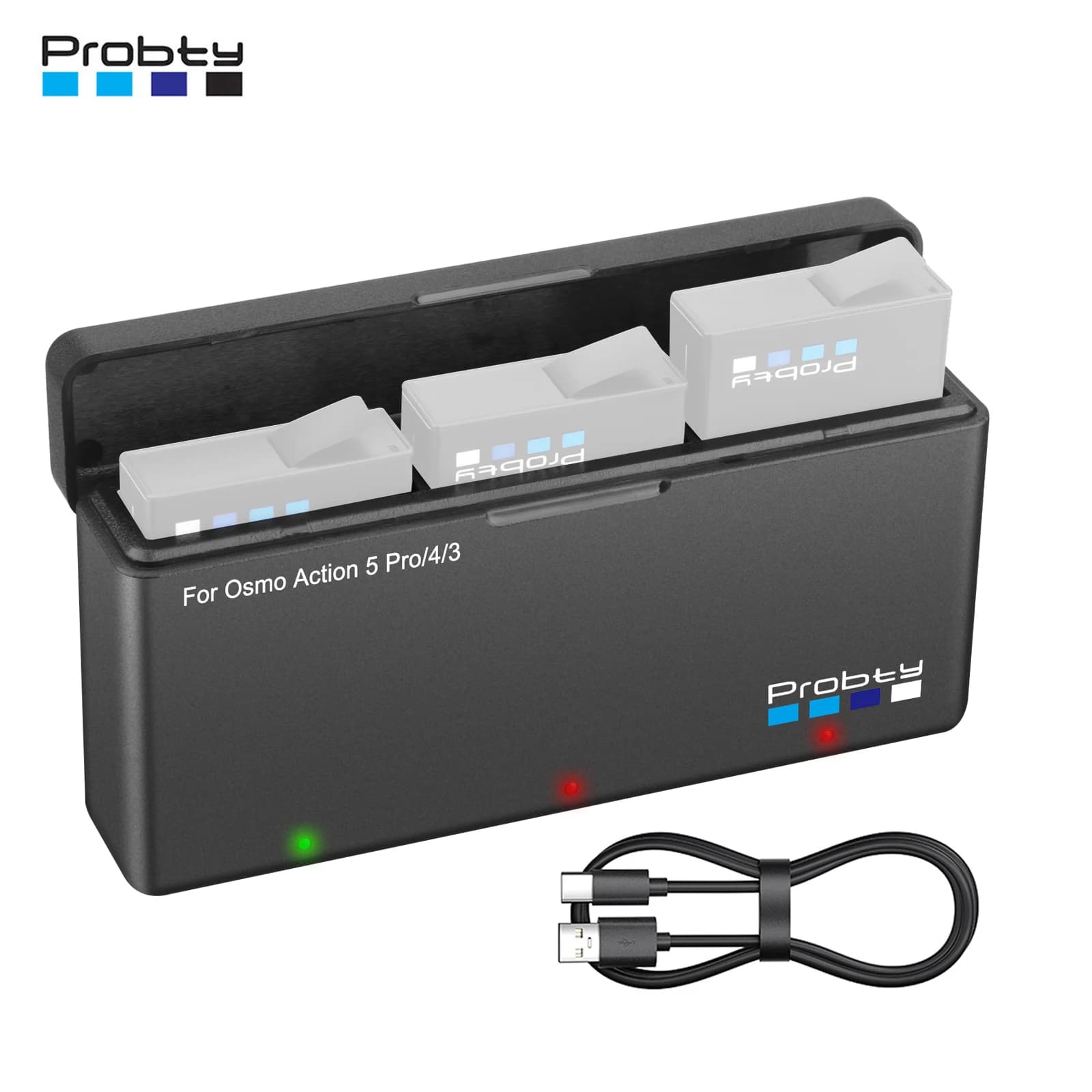 Probty For DJI Osmo 360 Action Multifunction Battery Case for DJI Osmo Action 5 Pro/Action 4 DJI Action Camera Accessories