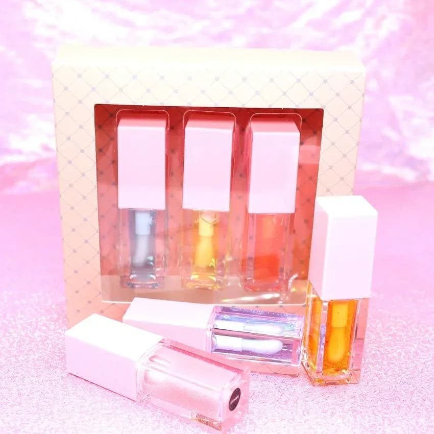 Private Label 3 Oils Pack for Lips Custom Logo Pigment Long-Term Waterproof Natural Hydrating Vegetable Fruit Makeup Vegan Wholesale